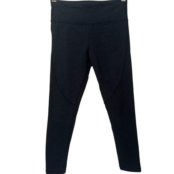 Calvin Klein cropped heathered navy leggings w/ lattice detail at back ankles sz - Picture 1 of 11